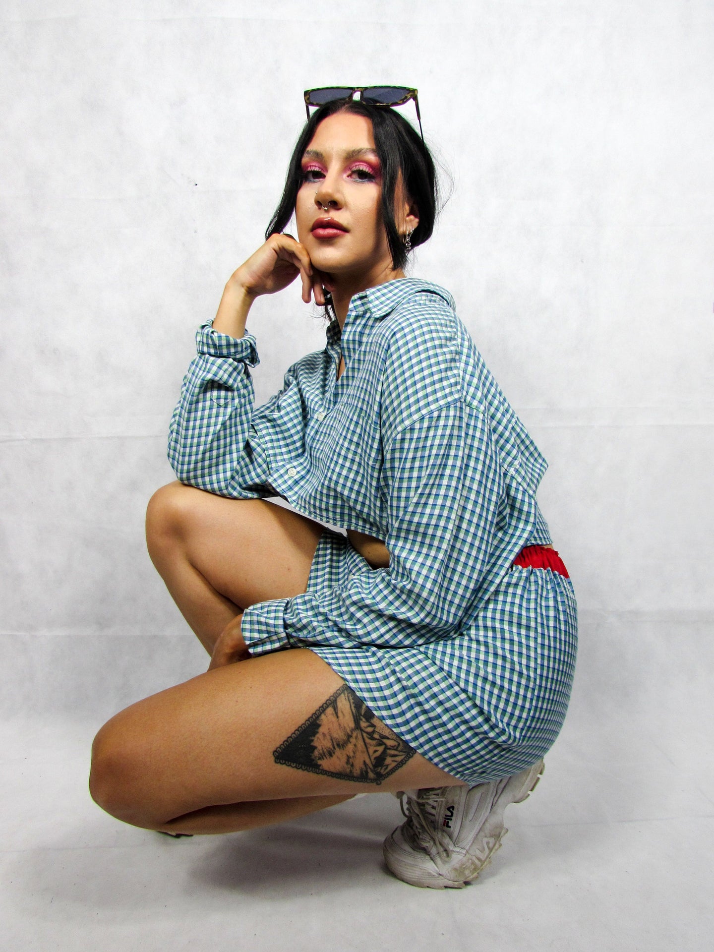 Shirt Co-ord in Blue check