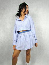 Load image into Gallery viewer, Shirt Co-ord in Blue Stripe
