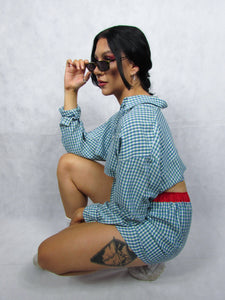 Shirt Co-ord in Blue check