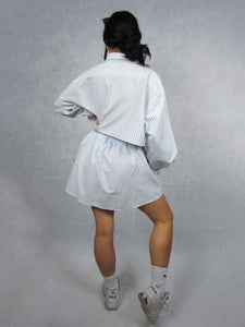 Shirt Co-ord in White Stripe