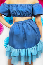 Load image into Gallery viewer, Ruched Friller Skirt in Blue
