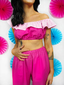 Friller Crop Top in Pink