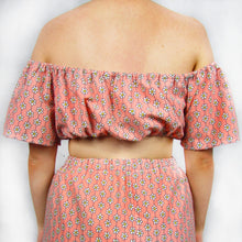 Load image into Gallery viewer, Flower Power Ruched Crop Top
